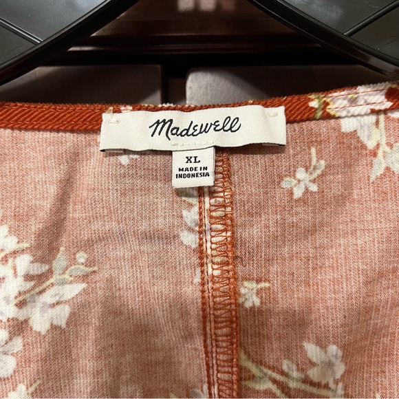 Madewell Corduroy Orange Floral Long Sleeve Top - Picture 4 of 5
